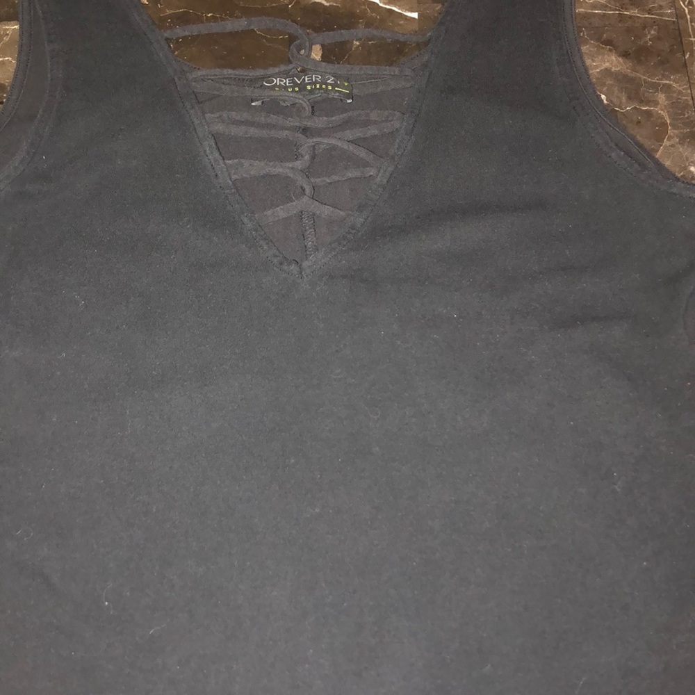 Black plus size crop top tank